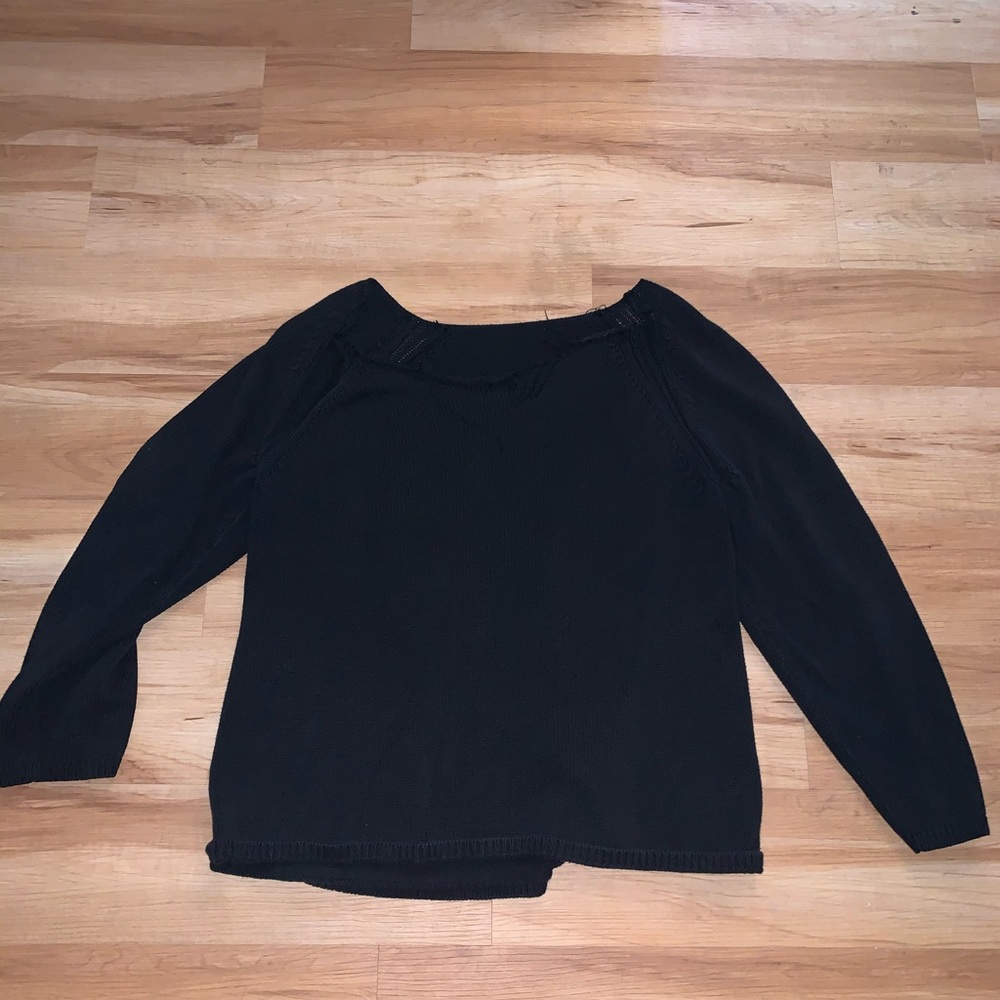Off the shoulder oversized black sweater
